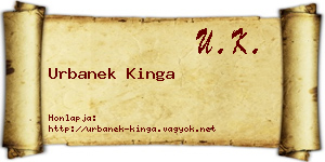 Urbanek Kinga névjegykártya